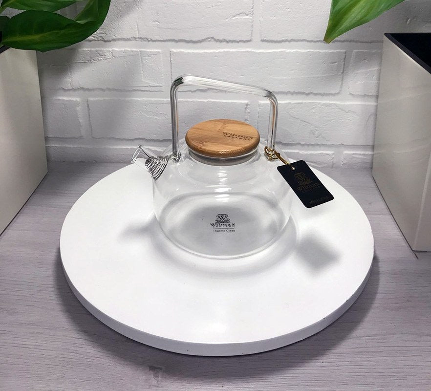 Wilmax Theepot 1000 ml | Filter & Bamboe deksel WL-888821/A