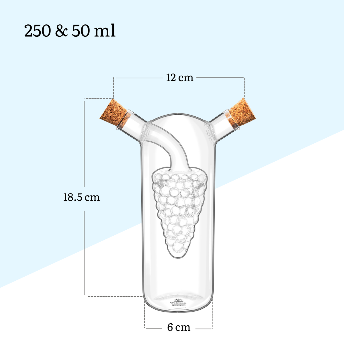 Wilmax Olie- en azijnfles 250/50 ml Glas
