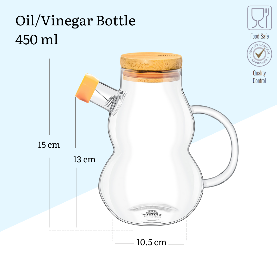 Wilmax Oliefles 450 ml met schenktuit en filter WL-888961/A