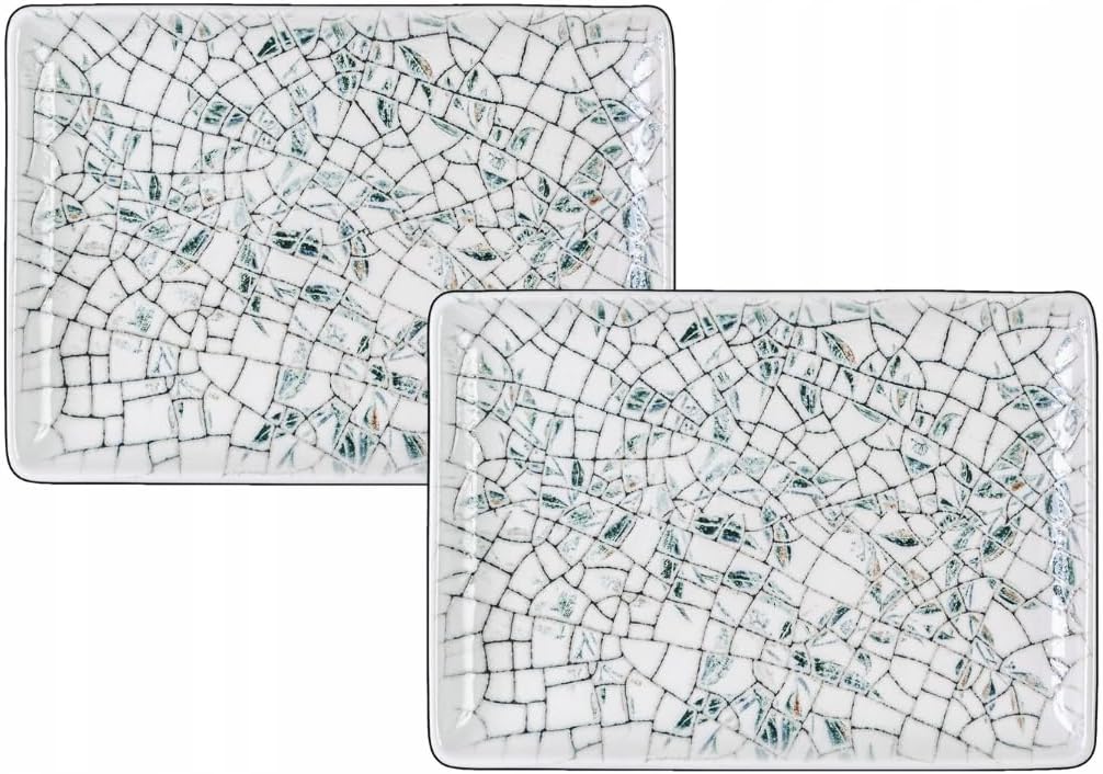 Wilmax Serveerschaal 23,5x17cm Olijfgroen 2-delige set A2