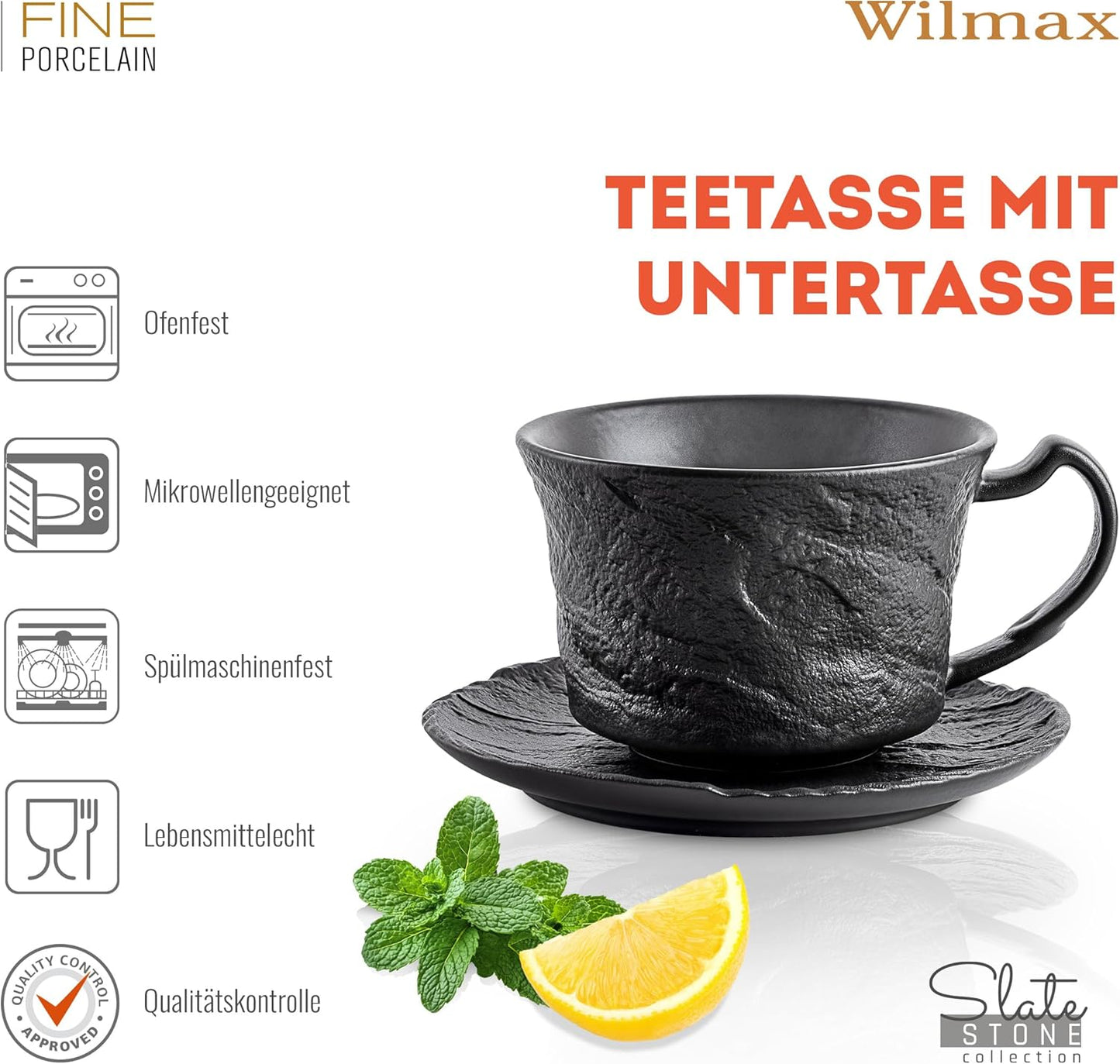 Wilmax Espressokopjes 75ml Zwart (2 st.) AB2