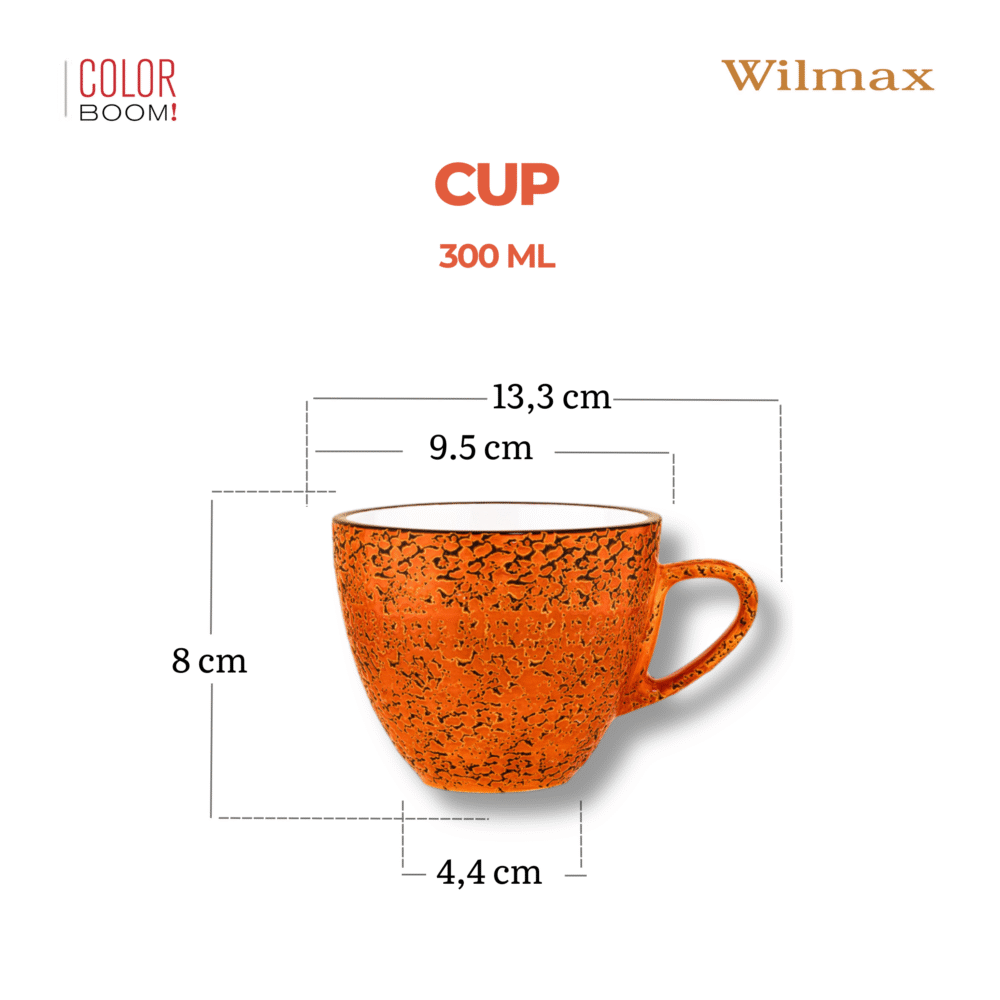 Wilmax England Mok 300 ml Oranje Porselein WL-667336/A