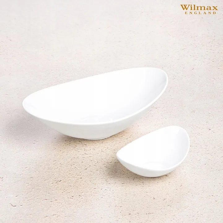 Wilmax England Schaal 30.5x16.5x8 cm van porselein, Wit