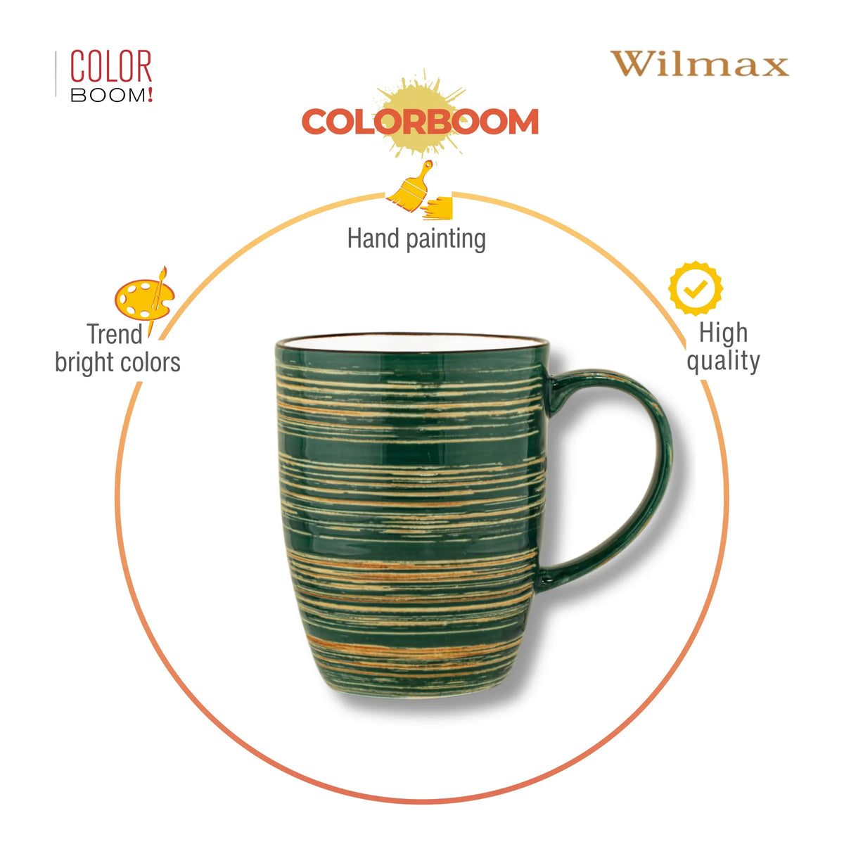Wilmax England Mok Groen 460 ml Porselein