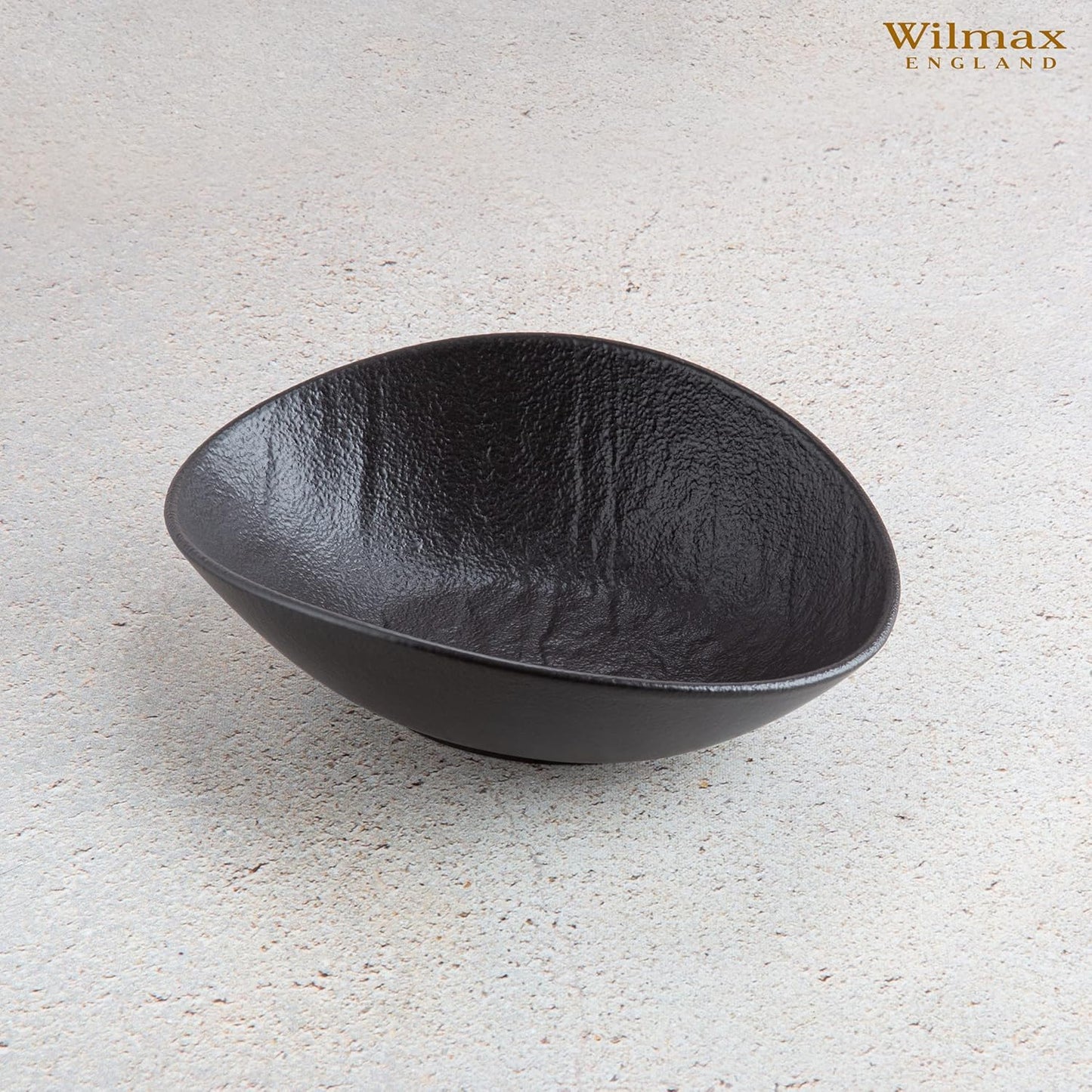 Wilmax Oval Bowl aus Porzellan, 30 x 19,5 x 7 cm, schwarz, WL-661121/A