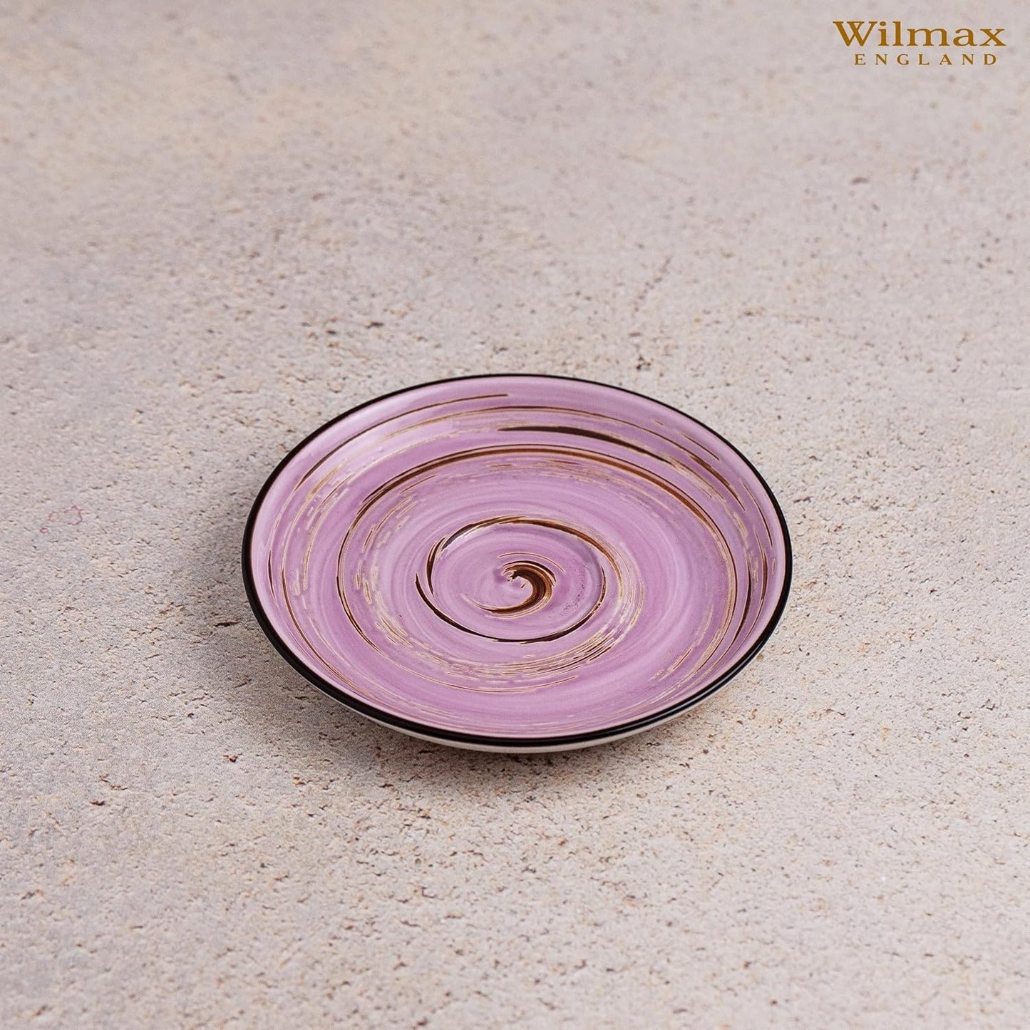 Wilmax England Kop-schotel Lavendel Porselein 300 ml Set van 6