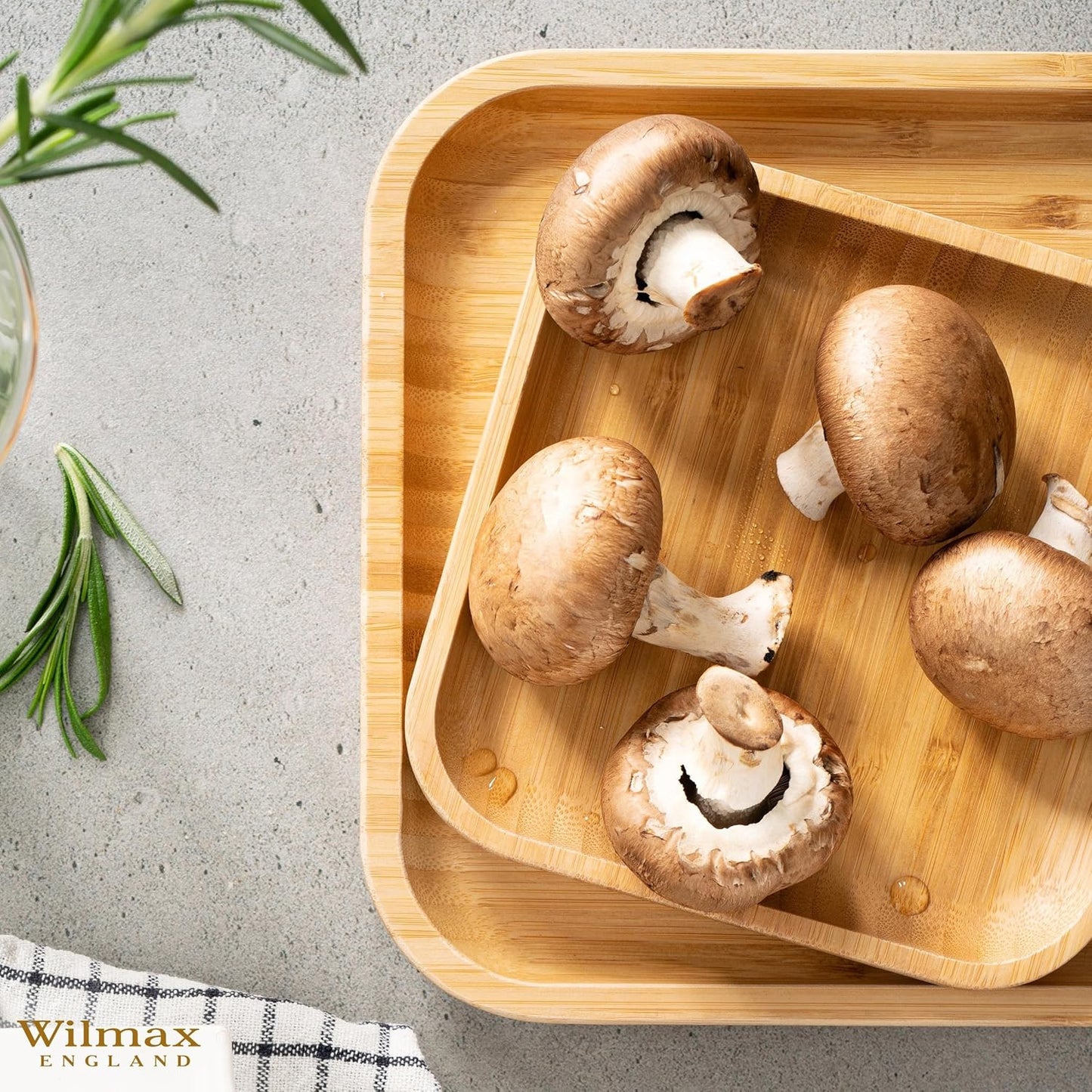 Wilmax Bambus Counter, 20.5 x 20.5 cm, 2er Set, WL-771021/A2