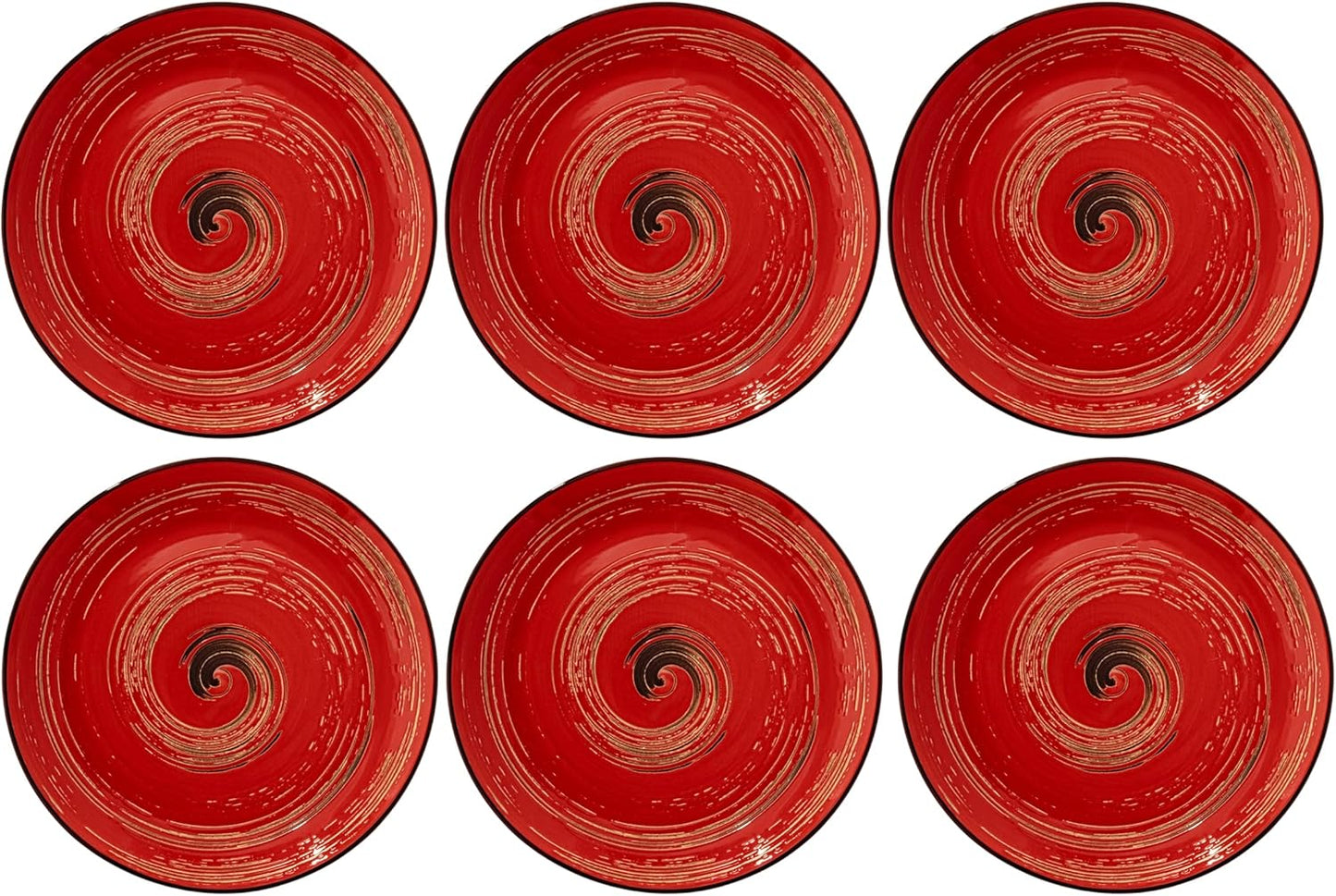 Wilmax Plate 20 cm Red Porcelain Set of 6 WL-669212/A6
