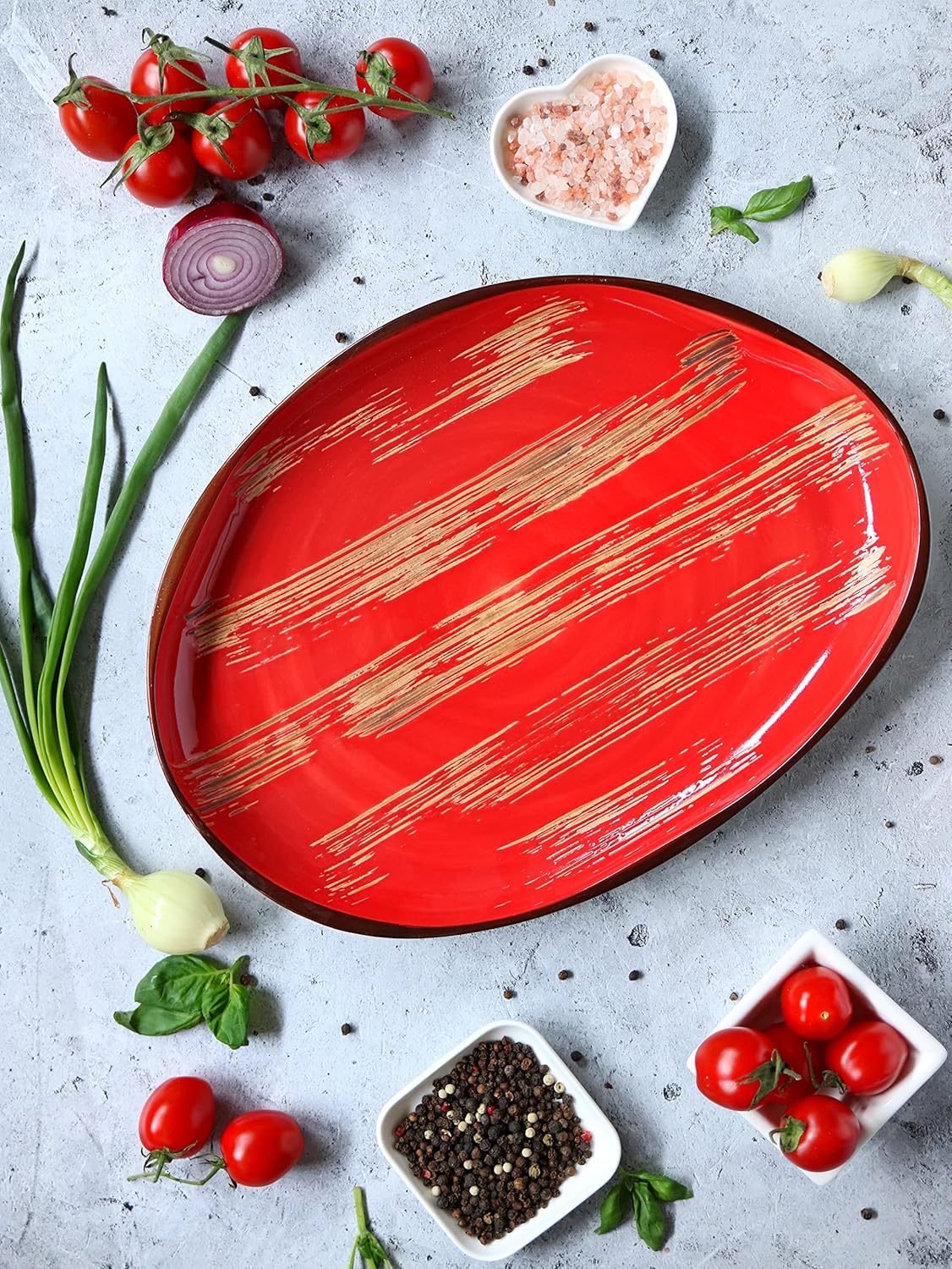 Wilmax Serveerblad 33x24,5 cm Rood Porselein WL-668242/A