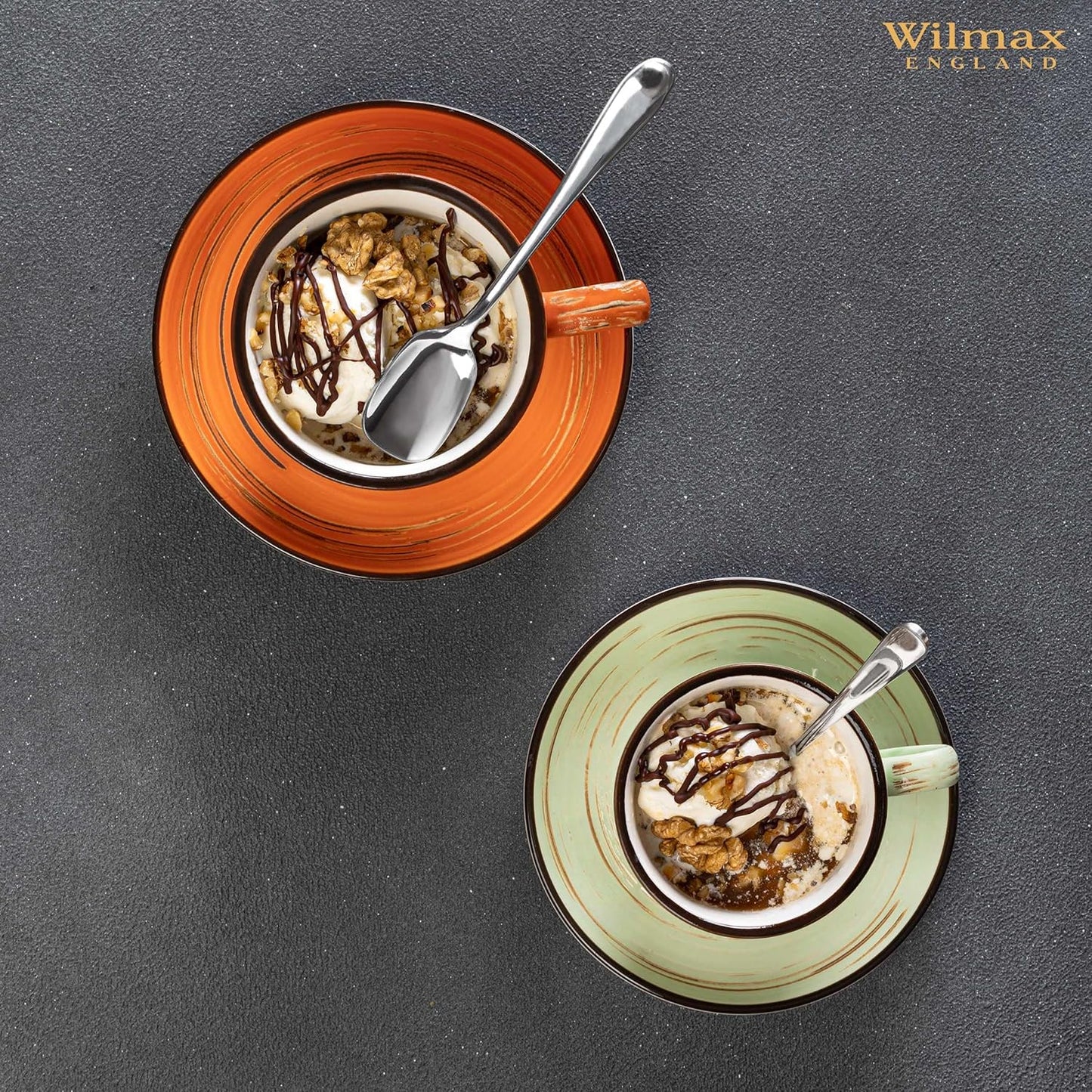 Wilmax Porzellan Untertasse, 15 cm, Spiral Orange Kollektion, WL-669336/B