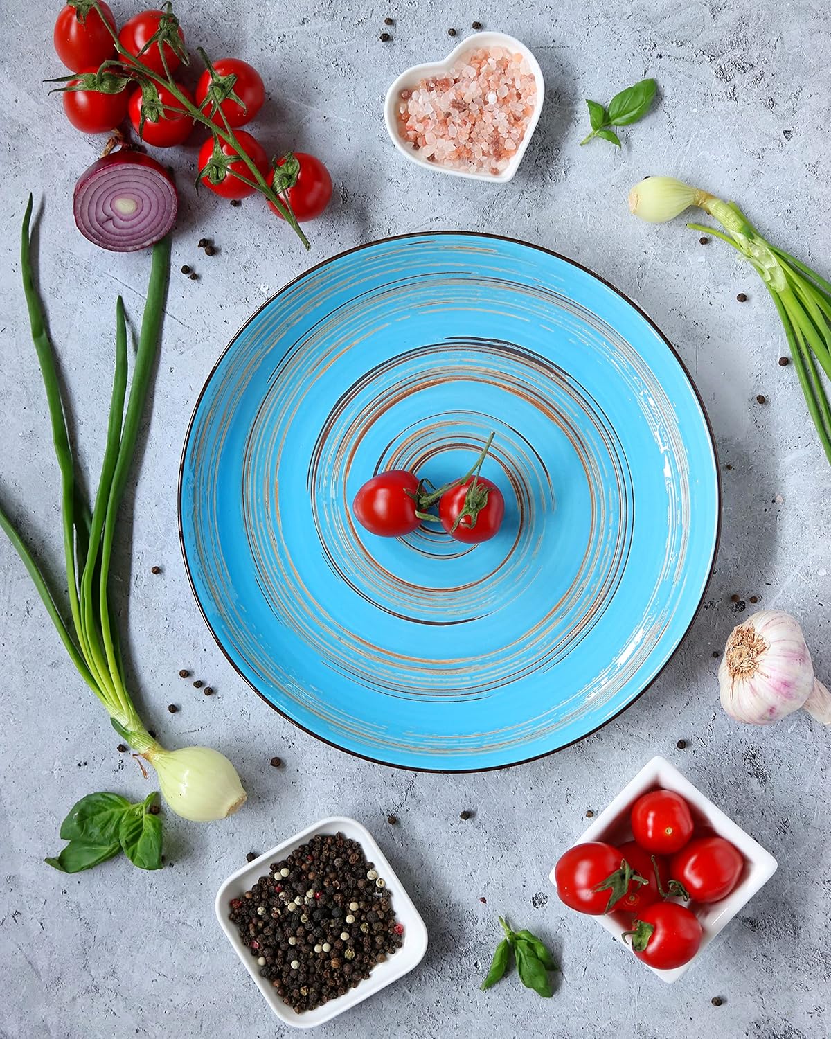 Wilmax Runder Teller Blau 25 cm – Elegantes Design für Speisen – WL-669614/A2