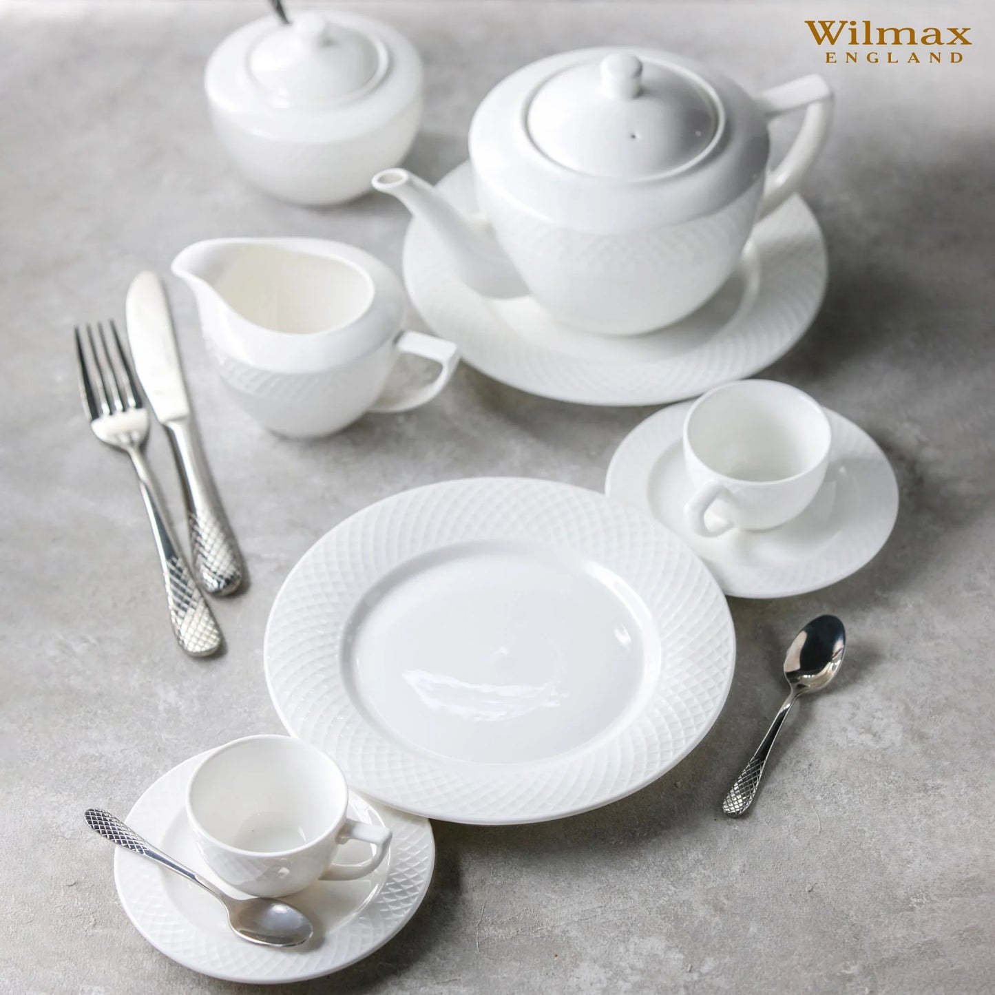 Wilmax England Borden 18 cm Wit Porselein set van 2