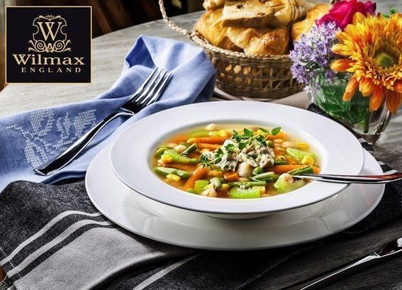 Wilmax - Tiefer Teller - 23 cm - 395 ml - Weiß - Elegantes Design - WL-991020/A