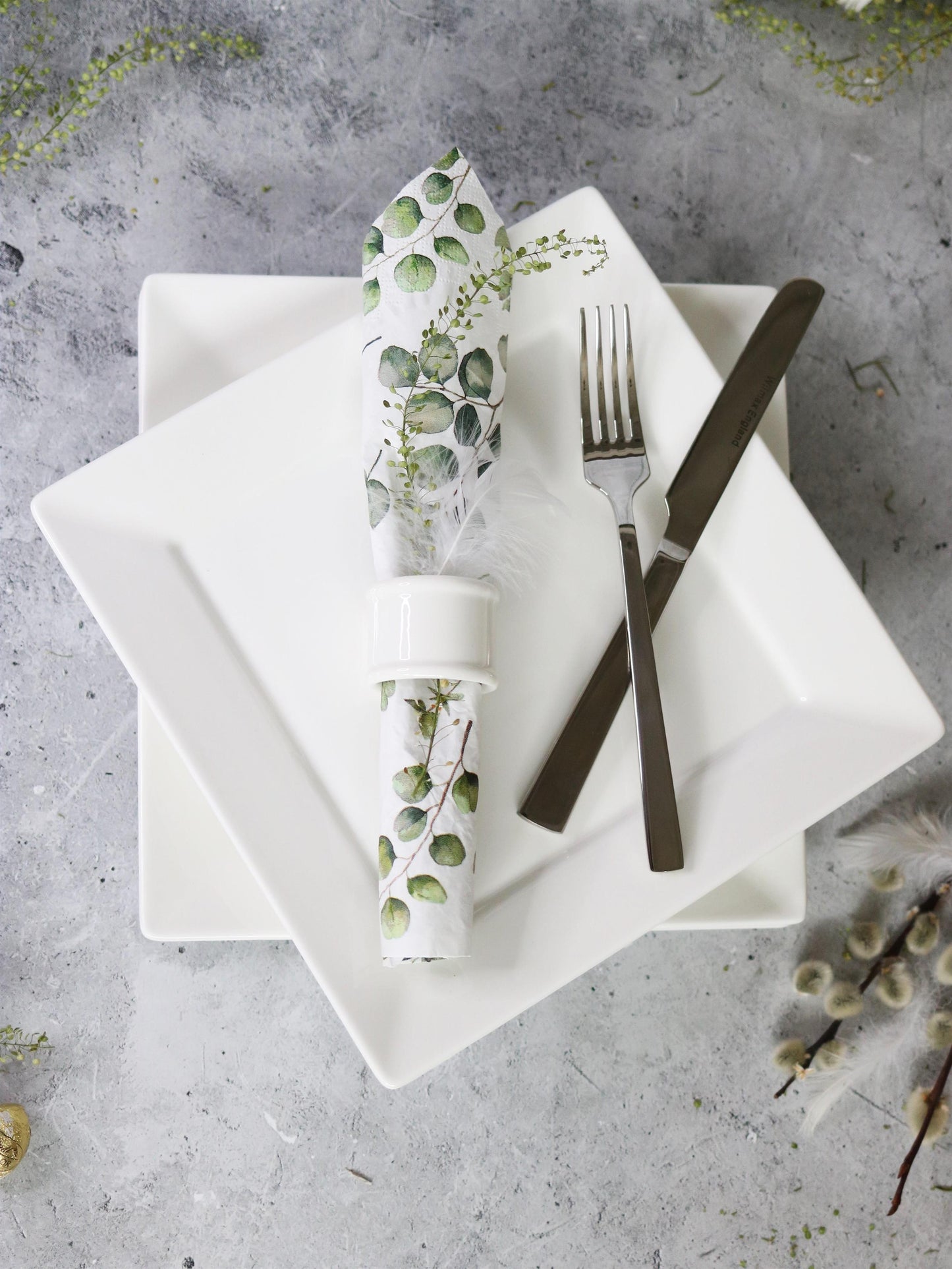 Wilmax Serviettenring Weiß – Elegante Tischdekoration – WL-996044/A