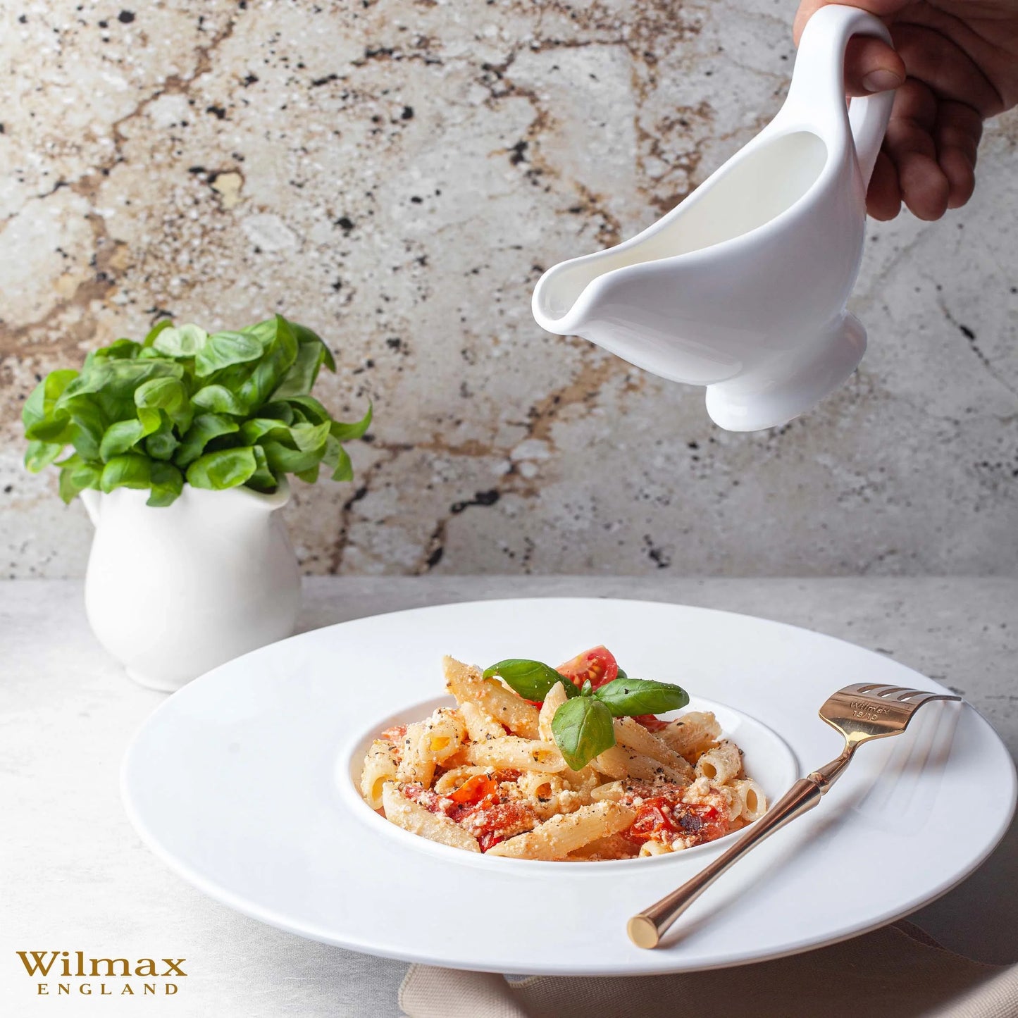 Wilmax Sauciere 170 ml – Elegantes Porzellan für Saucen & Dressings – WL-996013/A