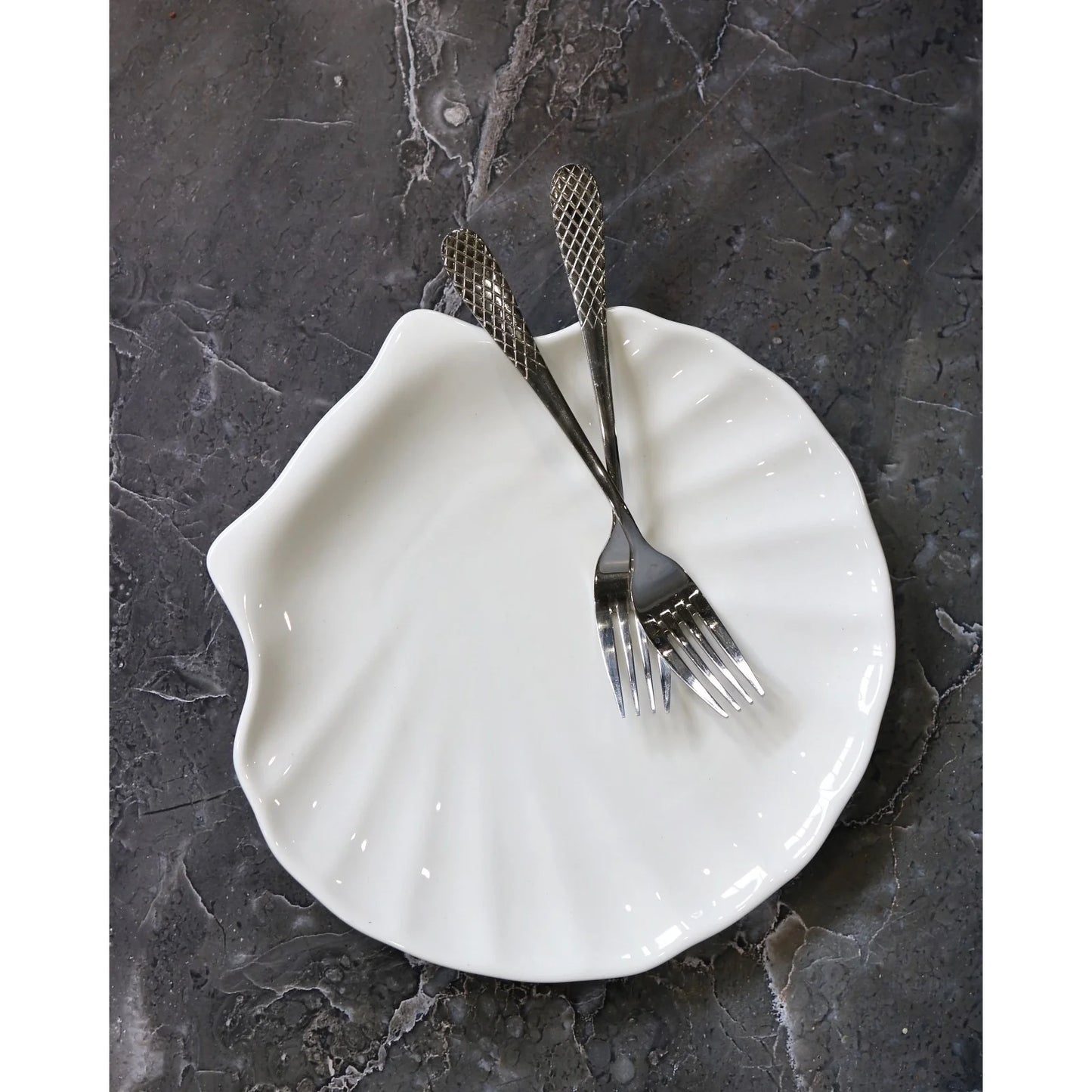 Wilmax Muschelschale 25,5 cm aus Porzellan, organische Form WL-992014/A