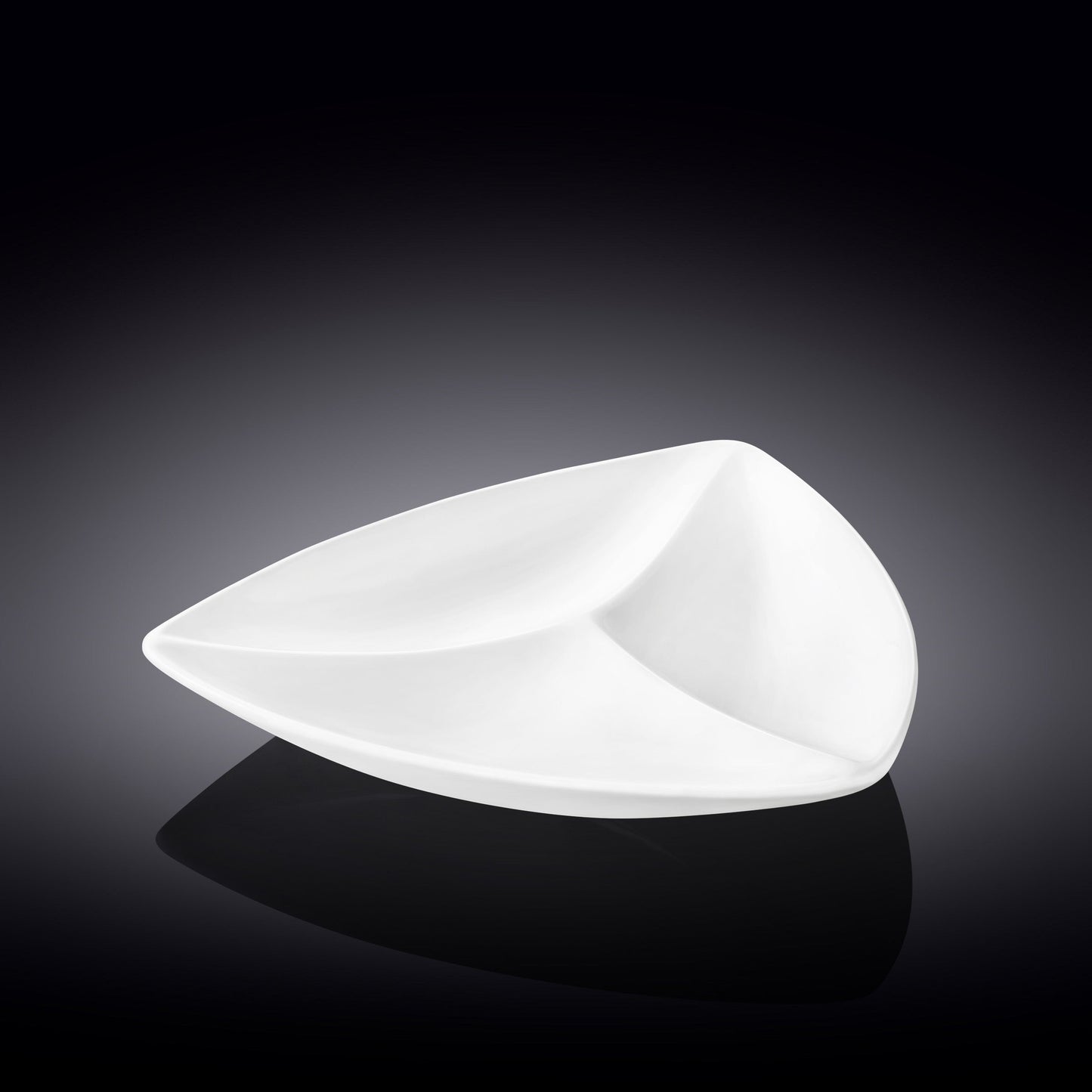 Wilmax Serving Platter 24 cm, 3-Compartment, White Porcelain WL-992585/A