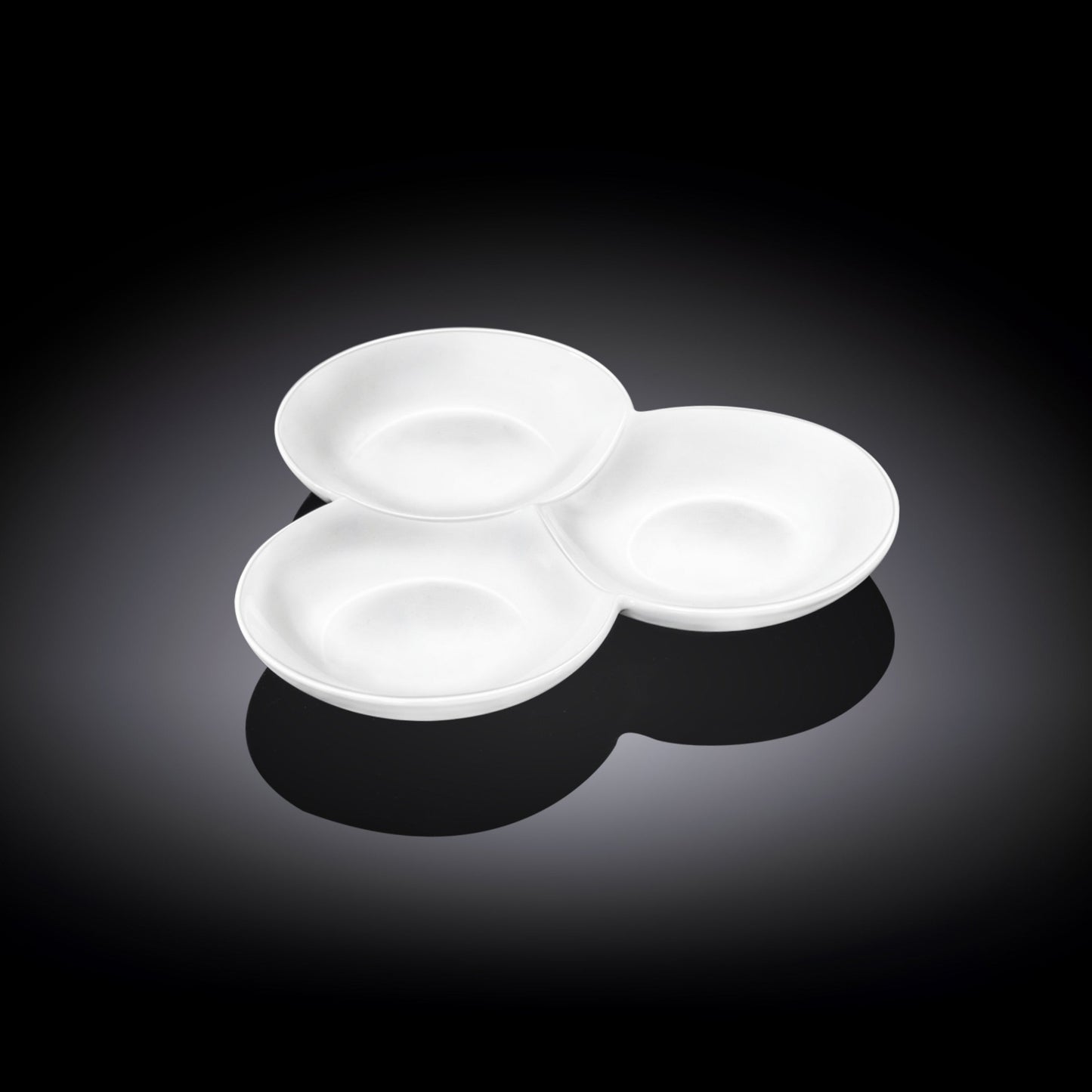 Wilmax Geteilter Teller Weiß 18 cm – für Snacks & Beilagen – WL-992614/A