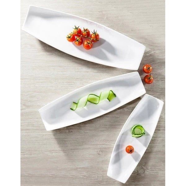 Wilmax England Serveerplaat 30x10 cm van porselein, Wit