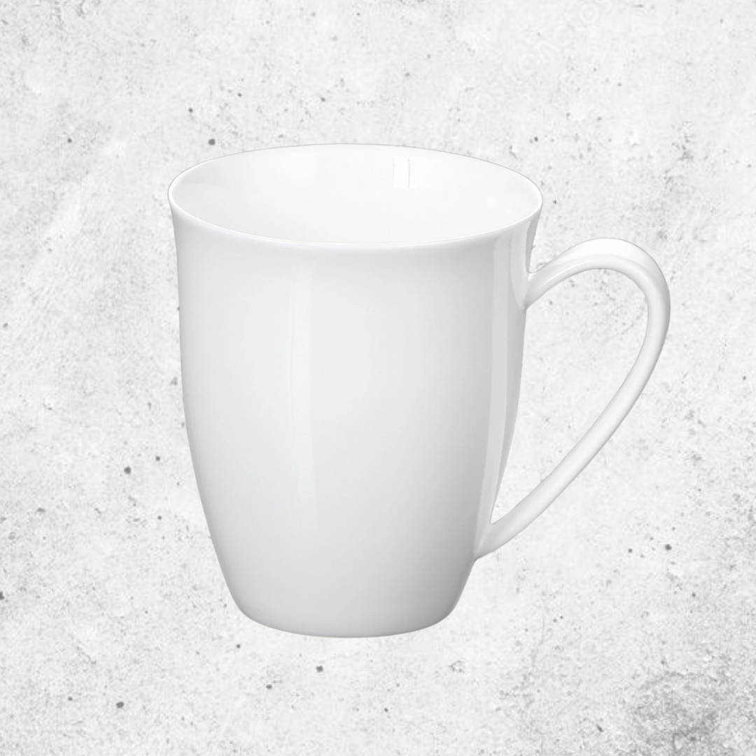 Wilmax Porzellan Kaffeetassen Set 4er 380ml Weiß Modernes Kaffeebecher Set WL-993014/A4