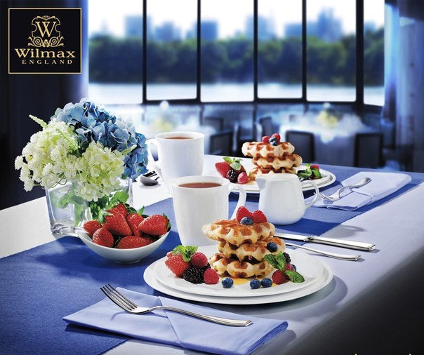 Wilmax Porzellan Kaffeetassen Set 4er 380ml Weiß Modernes Kaffeebecher Set WL-993014/A4