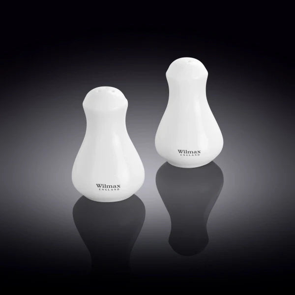 Wilmax England Salt & Pepper Shakers Set 2-piece Porcelain White