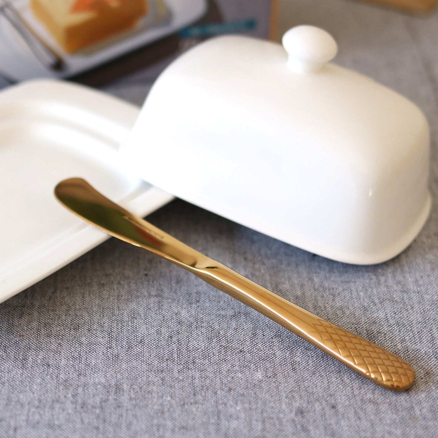 Wilmax Butterdose Weiß 19 x 12,5 x 8,5 cm – Elegantes Design – WL-996109/1C