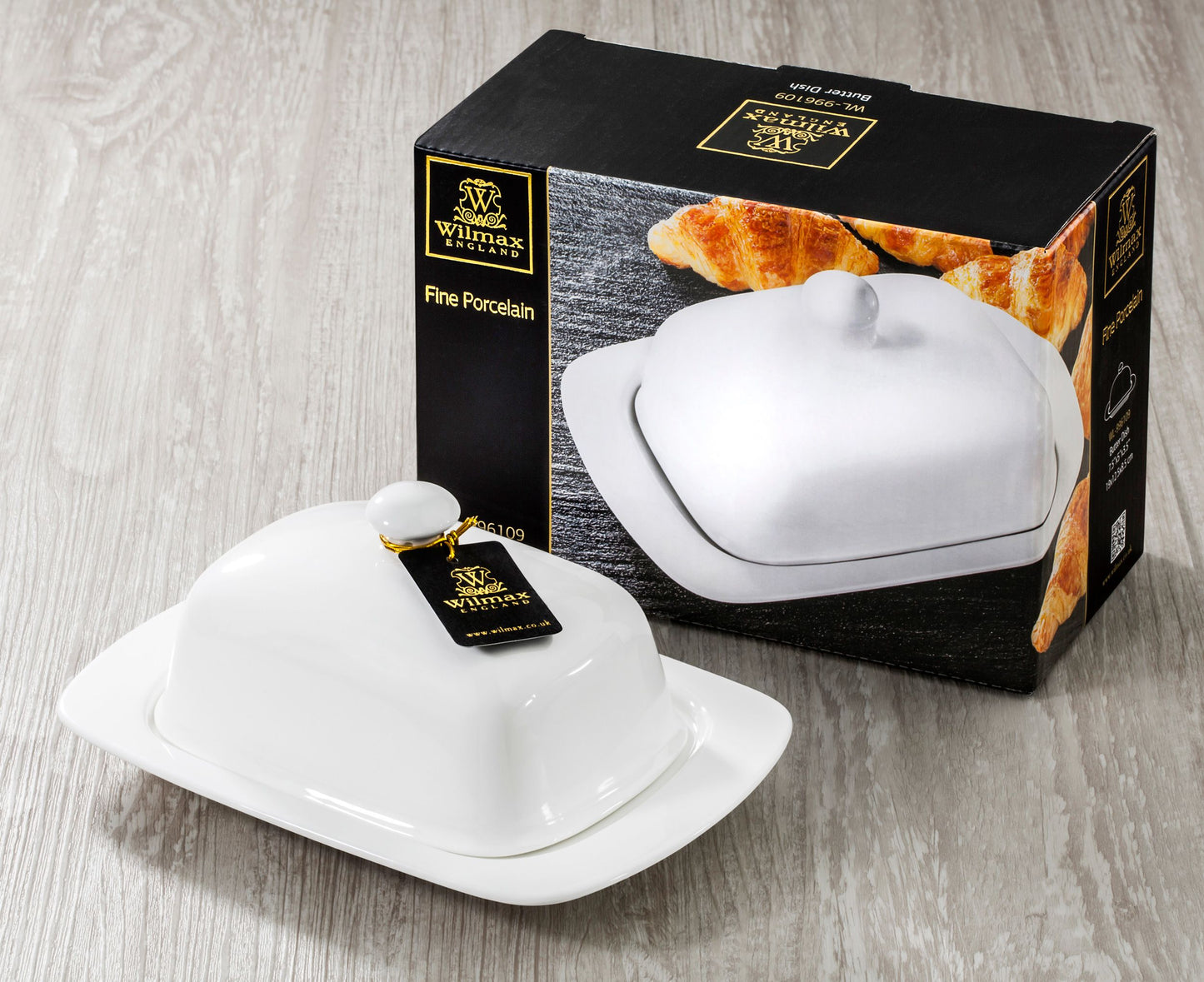 Wilmax Butterdose, Porzellan, 19 x 12,5 x 8,5 cm, WL-996109/A