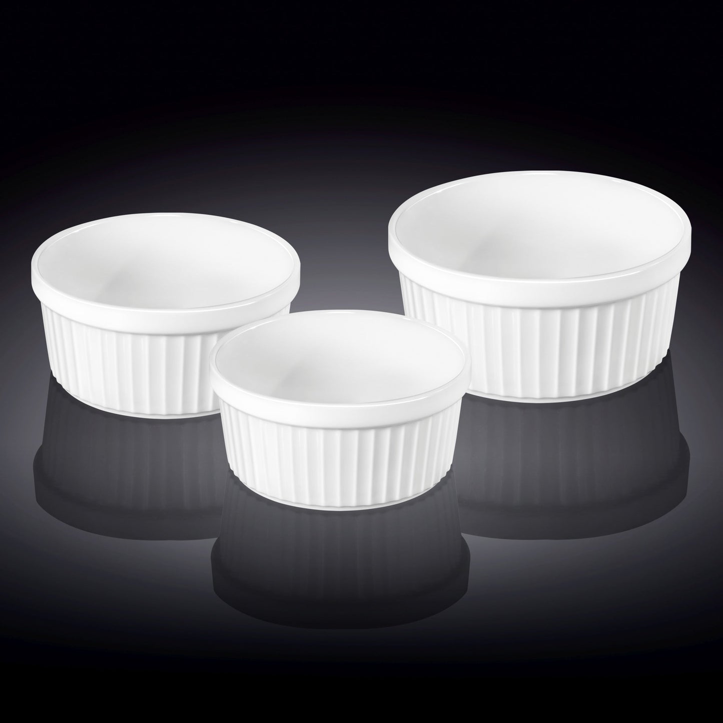 Wilmax Ramekin Set – 3-teilig – Backofenfeste Schalen – Weiß – WL-996122/3C
