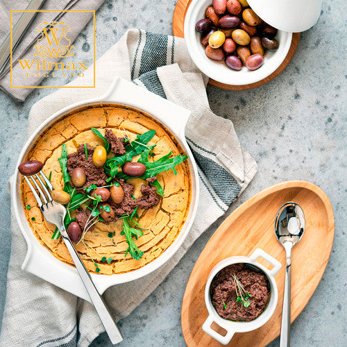 Wilmax Auflaufform mit Griffen, Weiß, 650 ml, 20.5 x 17 cm – WL‑997021