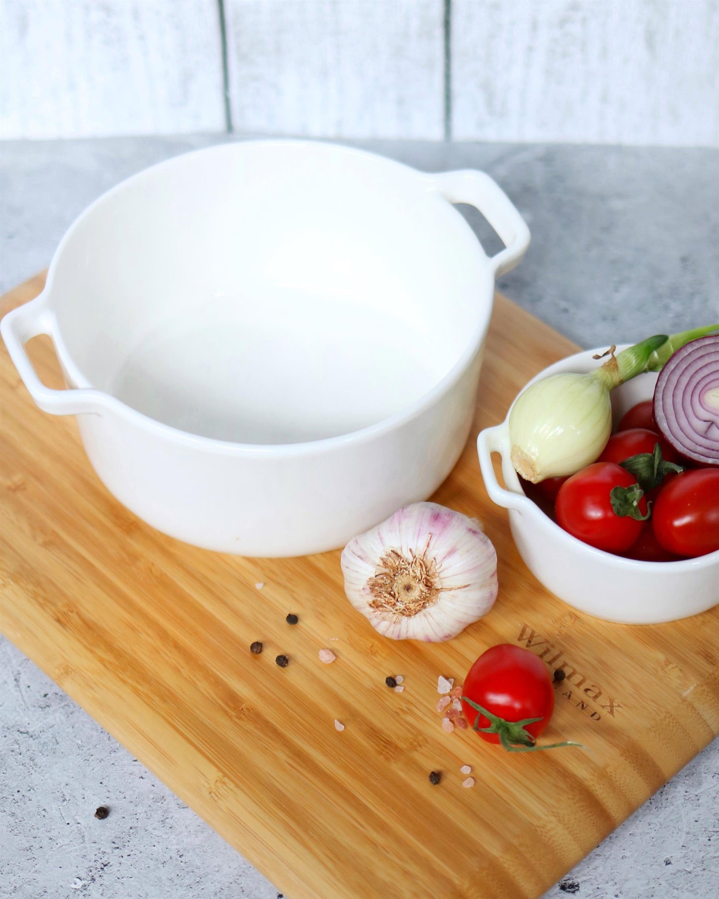 Wilmax Backform mit Griffen, 220 ml, Porzellan, WL-997033/A