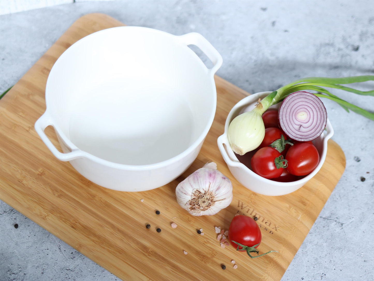 Wilmax Backform mit Griffen, 220 ml, Porzellan, WL-997033/A