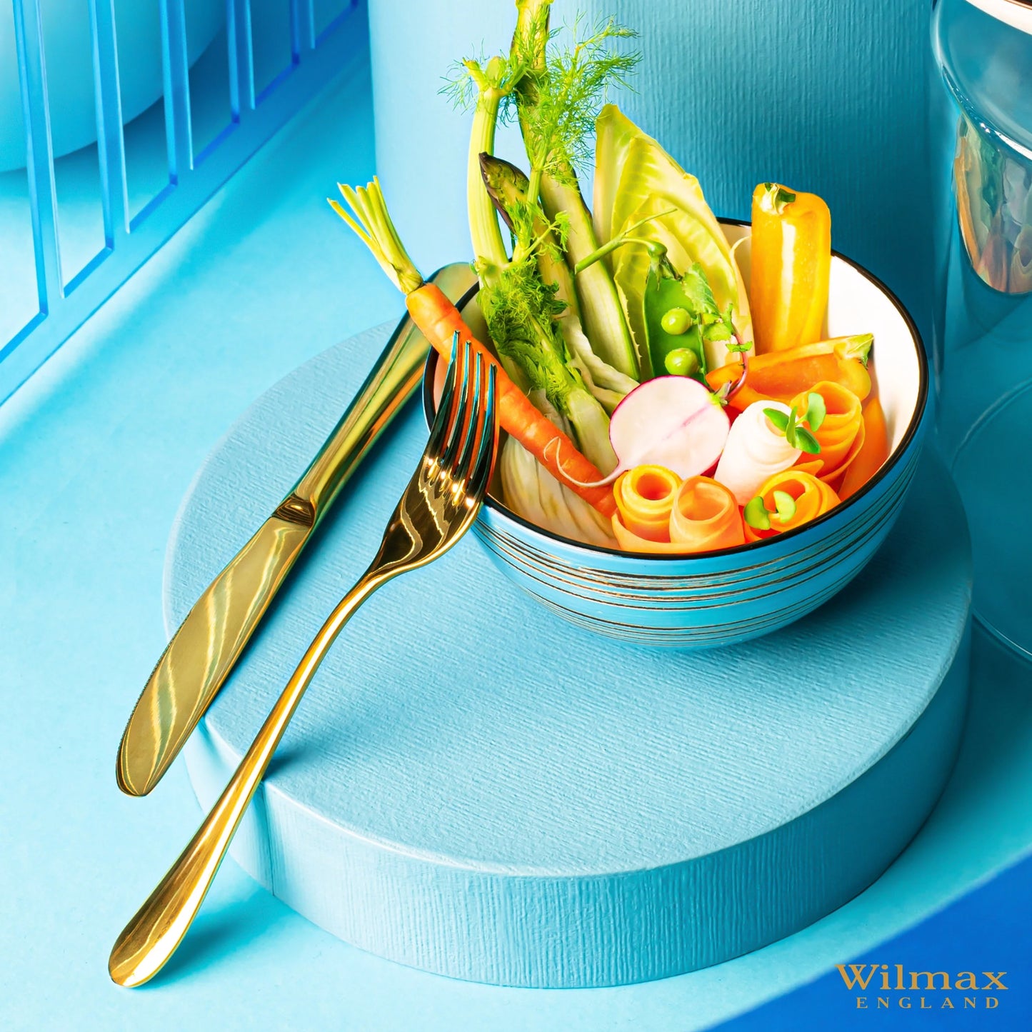 Wilmax Porzellanschüssel Blau, 600 ml, 13,5 cm – WL-669630/A