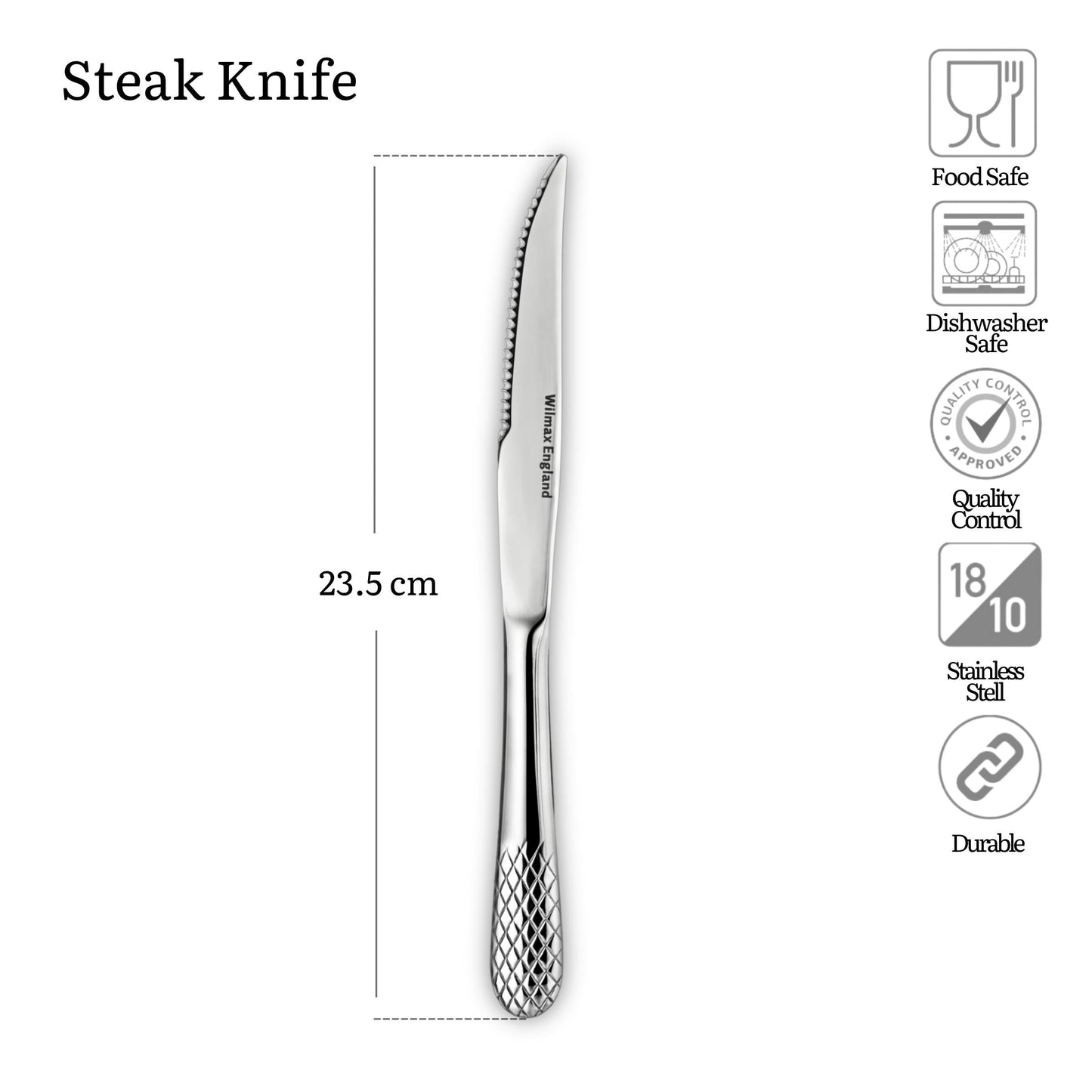 Wilmax Steakmes 23.5 cm Roestvrij staal (RVS) WL-999215/1B