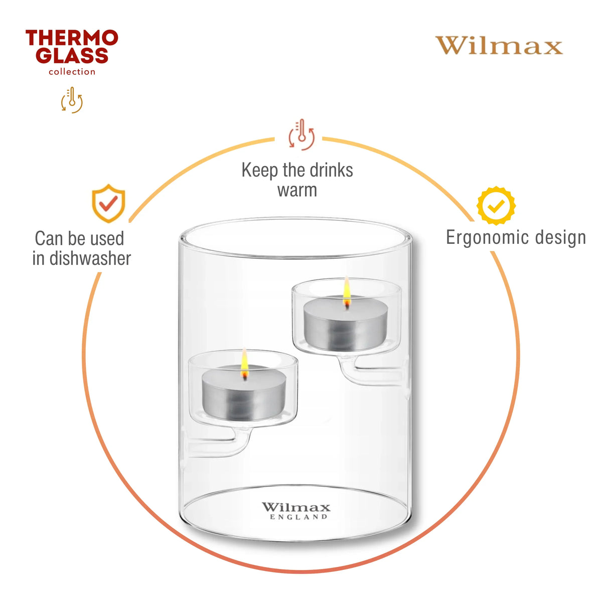 Wilmax England Kaarsenhouder 2 theelichten