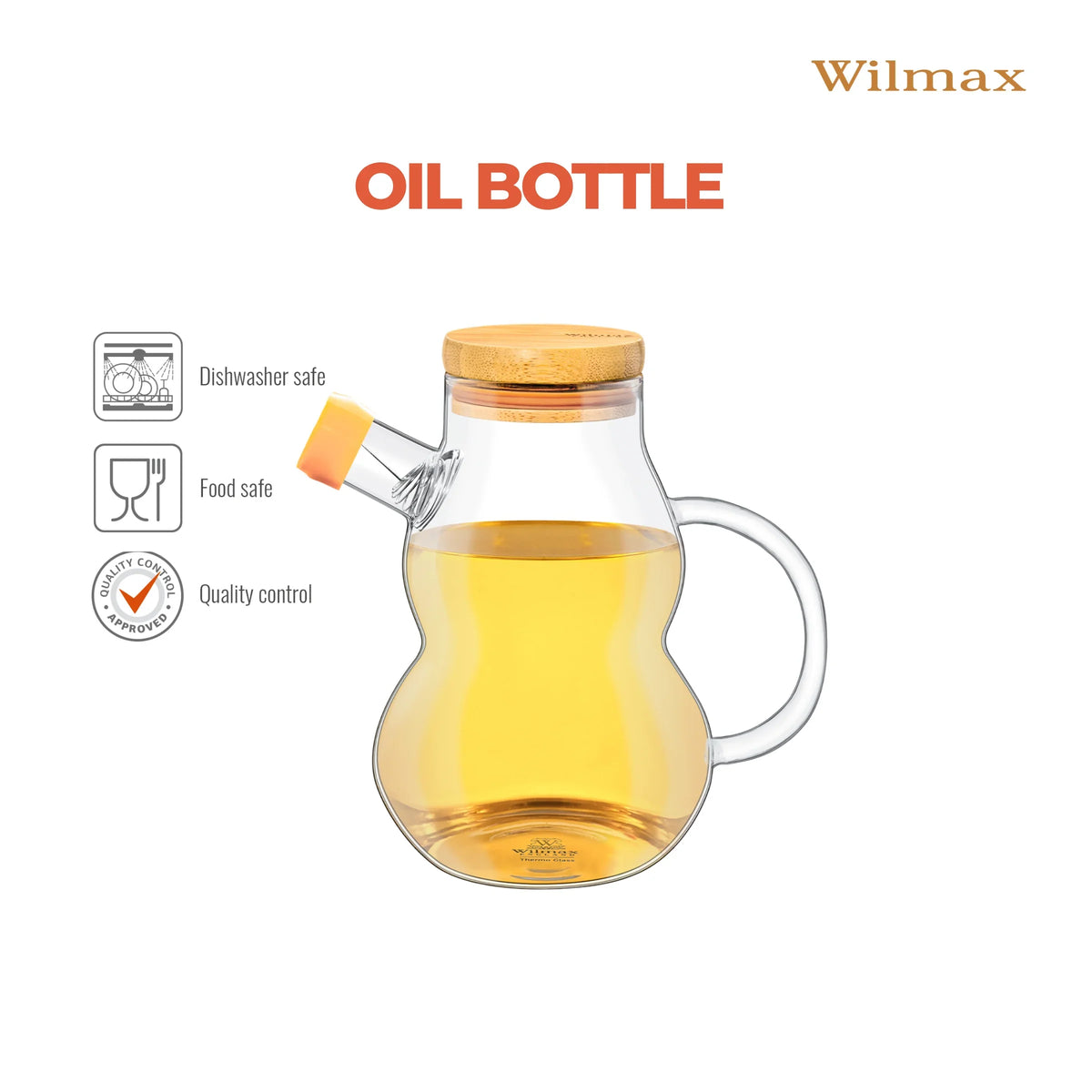 Wilmax Oliefles 450 ml met schenktuit en filter