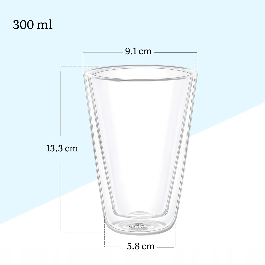Wilmax Dubbelwandig Glas 300 ml Transparant