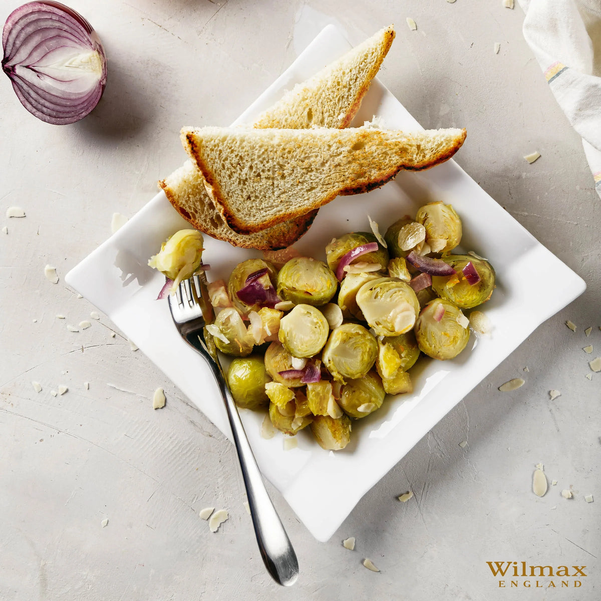 Wilmax Dinerbord 25x25 cm van Porselein, Wit