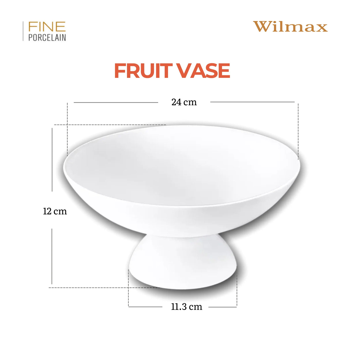 Wilmax Fruitschaal 24 x 11.5 cm Porselein Wit