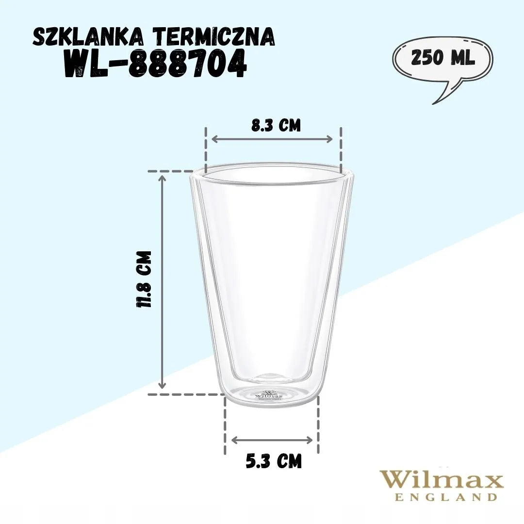 Wilmax Dubbelwandig Glas 200 ml Transparant