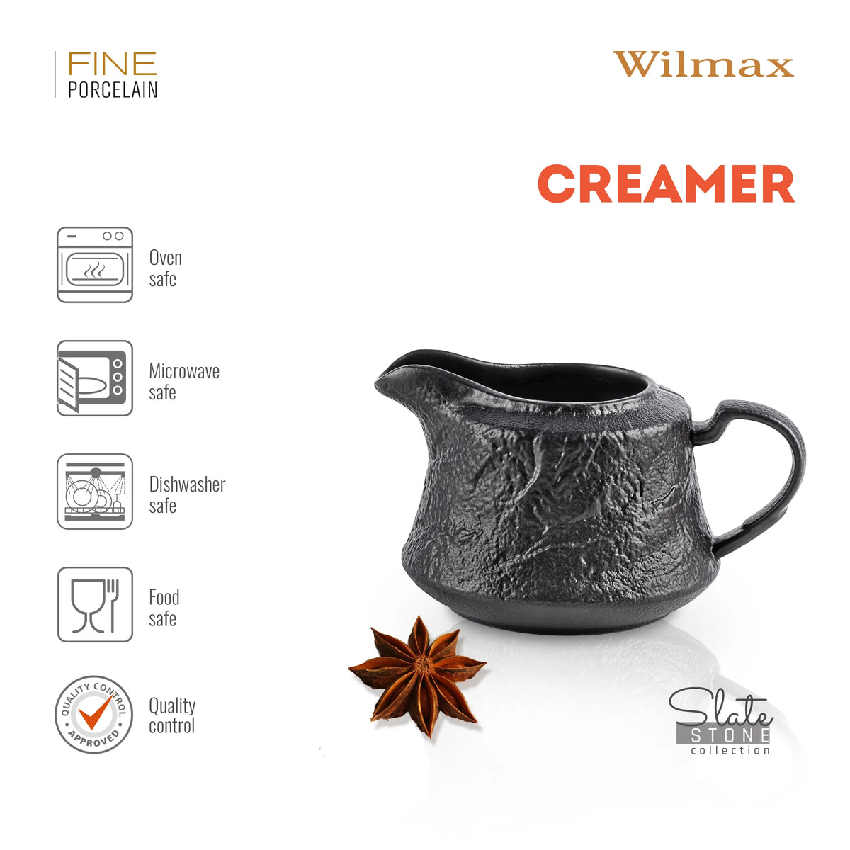 Wilmax Suikerpot en Melkkannetje Set Zwart