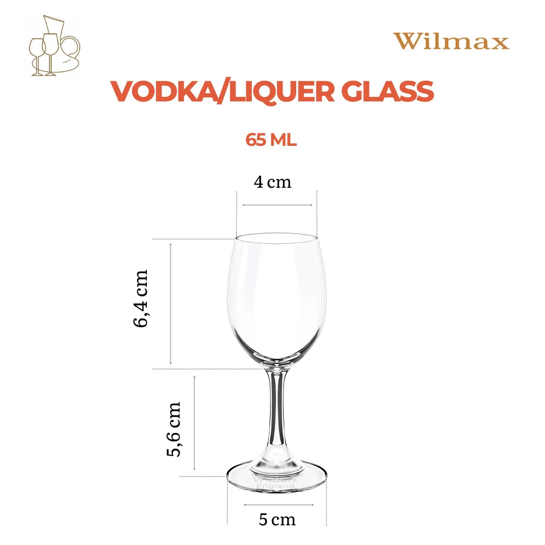 Wilmax England Kristalglas Likeurglas 65 ml | Set van 6