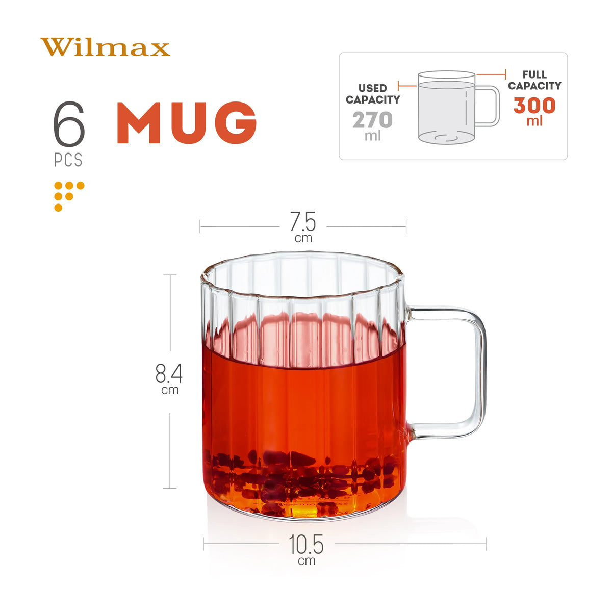 Wilmax Karaf met 6 glazen -888616/A6