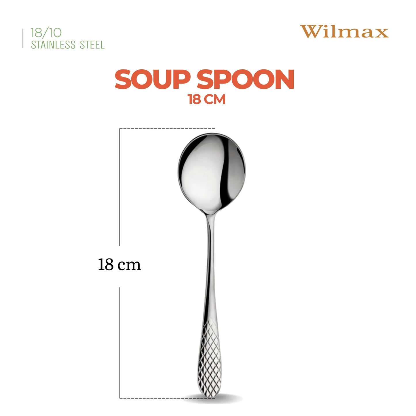 Wilmax Soeplepel 18 cm RVS 2 stuks