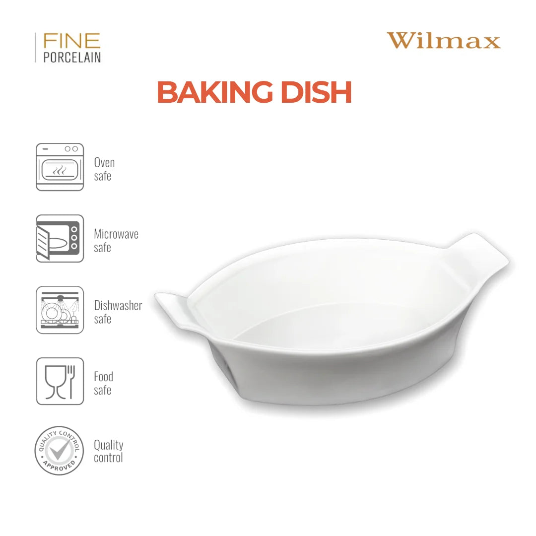 Wilmax Bakvorm ovaal 22 cm Porselein Wit