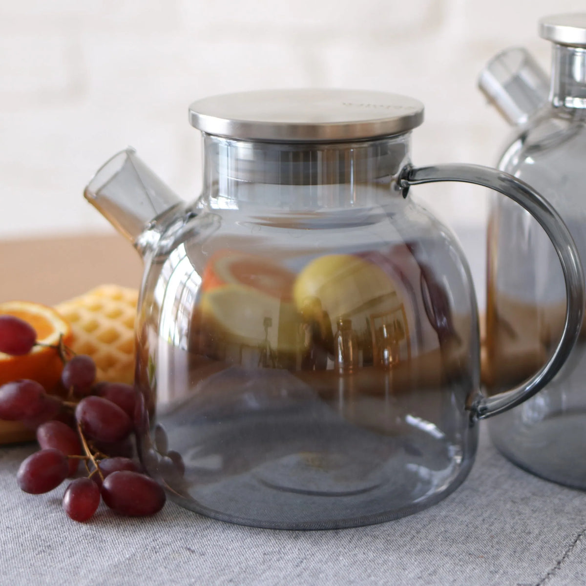 Theepot 950ml Thermoglas Veervilter Grijs | Wilmax England
