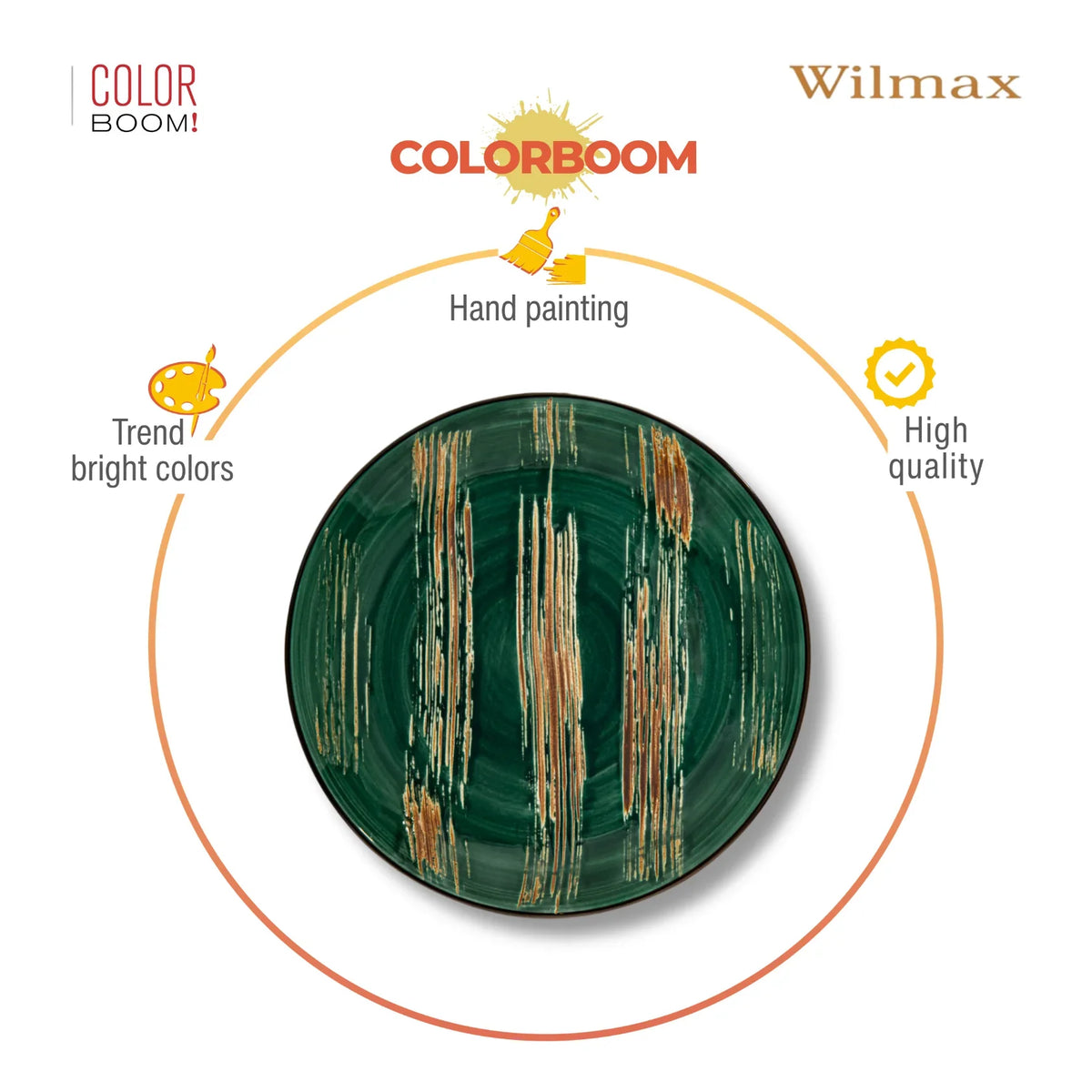 Wilmax Bord 23 cm Groen Porselein
