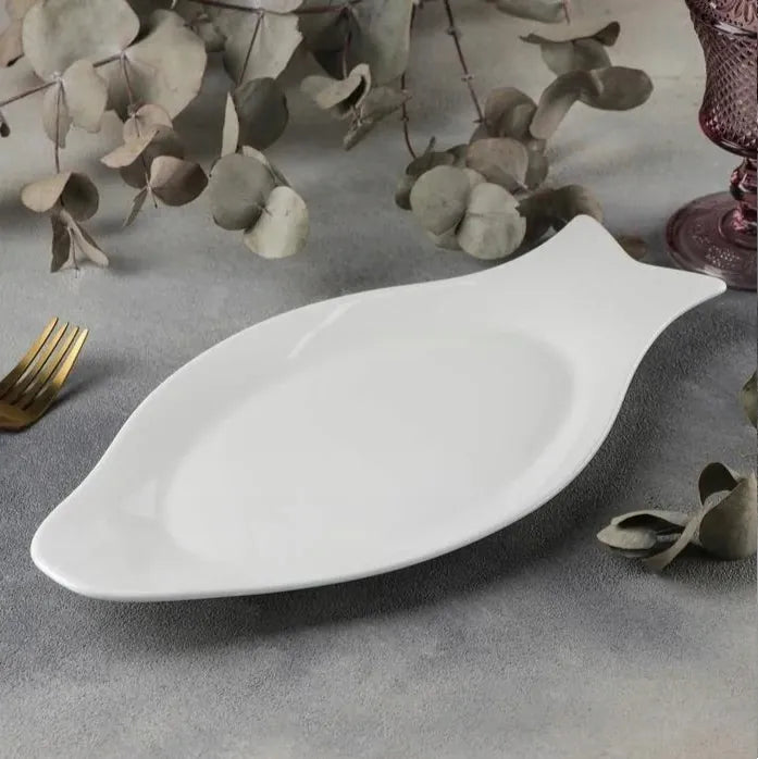 Wilmax England Vischaal 46 cm van Porselein Wit