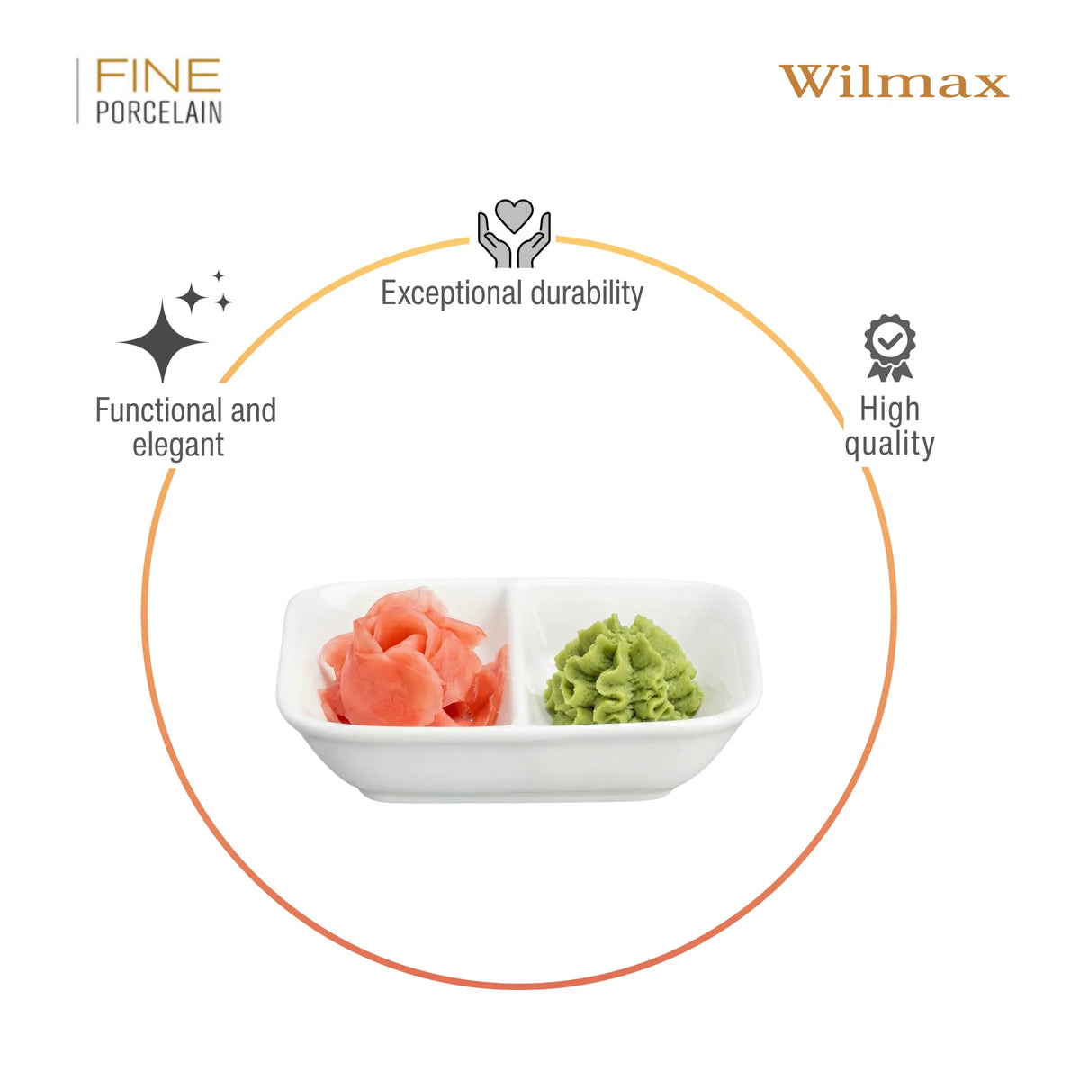 Wilmax Sojaschaaltje 8.5x8.5 cm Porselein Wit