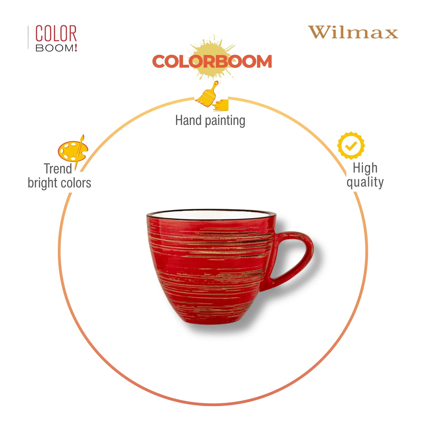 Wilmax Espressokopje 110 ml Rood Porselein